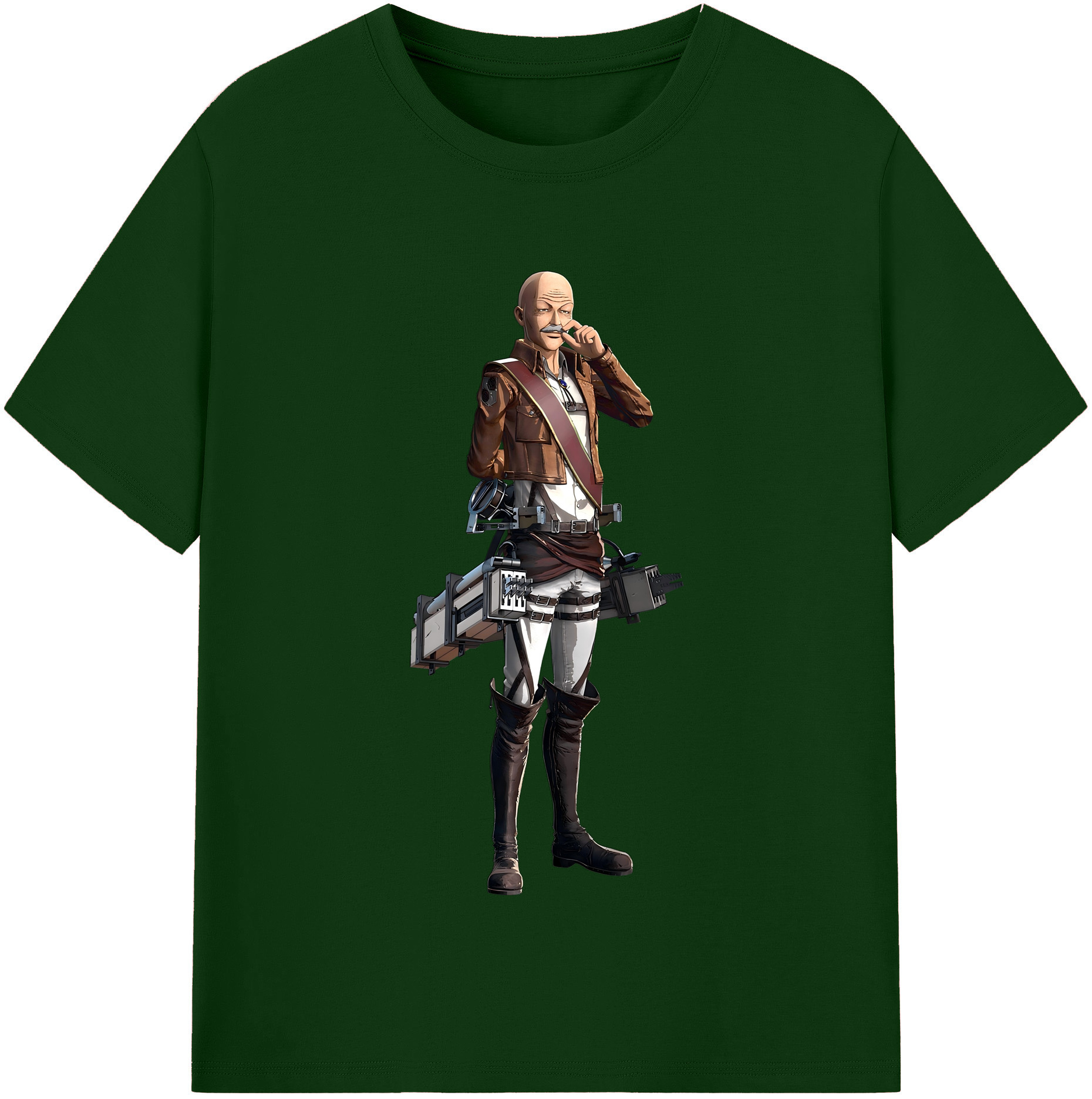 （画像用） 進撃の巨人 ドット·ピクシス Attack on Titan Dot Pixis 綿100％半袖Tシャツ（フロントプリント）